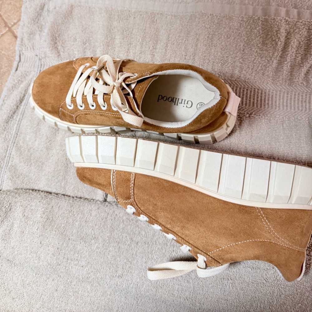 Brown Suede Women's Sneakers - Picture 4 of 8